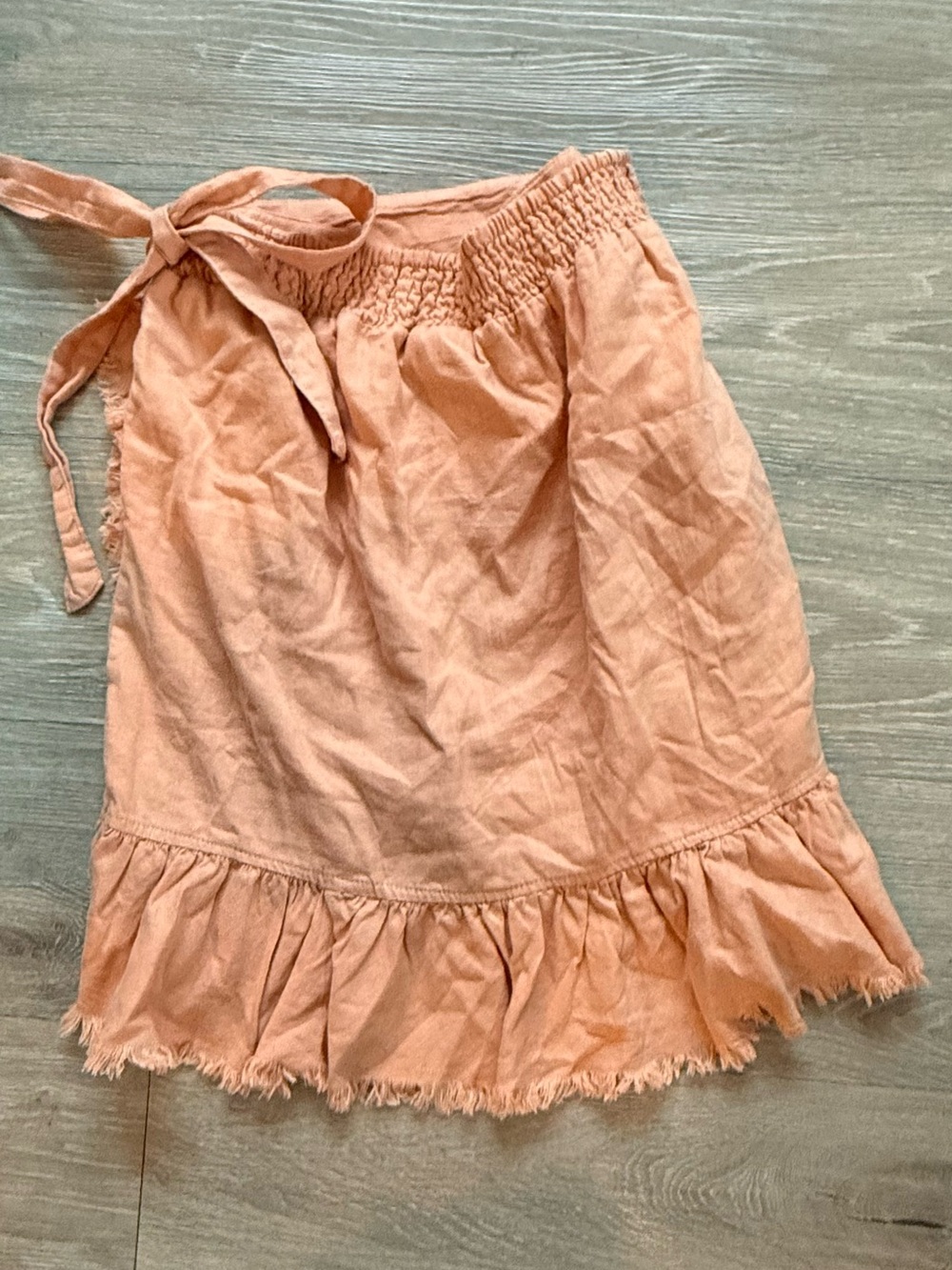 Cato Peach Asymmetrical Wrap Ruffle Skirt - Picture 7 of 7